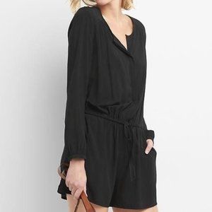 Gap Womens Long Sleeve Romper True Black.Size S/T